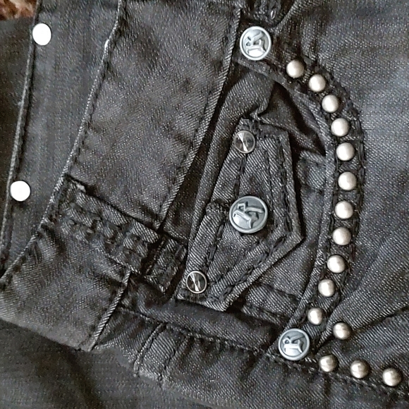Rock and Roll Cowgirl low-rise Bootcut Charcoal denim jeans 32x34. - Picture 6 of 11